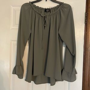 Vici long sleeve blouse, size M, polyester and spandex , wide sleeves